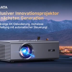 4K Smart Projector for Bedroom | 1500 ANSI, Compatible with Netflix & Dobly Audio | KOGATA AI Auto Focus, 6D Keystone, 100%–50% Zoom, WiFi 6 & Bluetooth 5.4 | Outdoor & Indoor Home Cinema Projectors