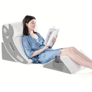 3-in-1 Orthopedic Bed Wedge Pillow Set Memory Foam Adjustable 9&14'' Folding Triangle Pillow for Leg Knee Support
