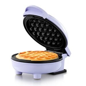 YASHE Mini Waffle Maker, 550W Non-Stick Waffle Iron, Purple