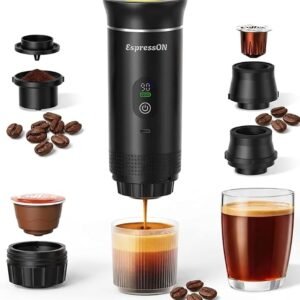 Portable Coffee Maker, 3-IN-1 Self-Heating Portable Espresso Maker 20 Bar Compatible for NS/DG Capsule & Ground Coffee, Portable Electric Espresso Machine Travel Coffee Maker for Camping Travel Office