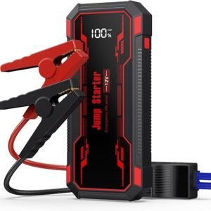 6000A Car Battery Jump Starter, Portable Car Jump Starter Power Bank with Jumper Cable,Lights